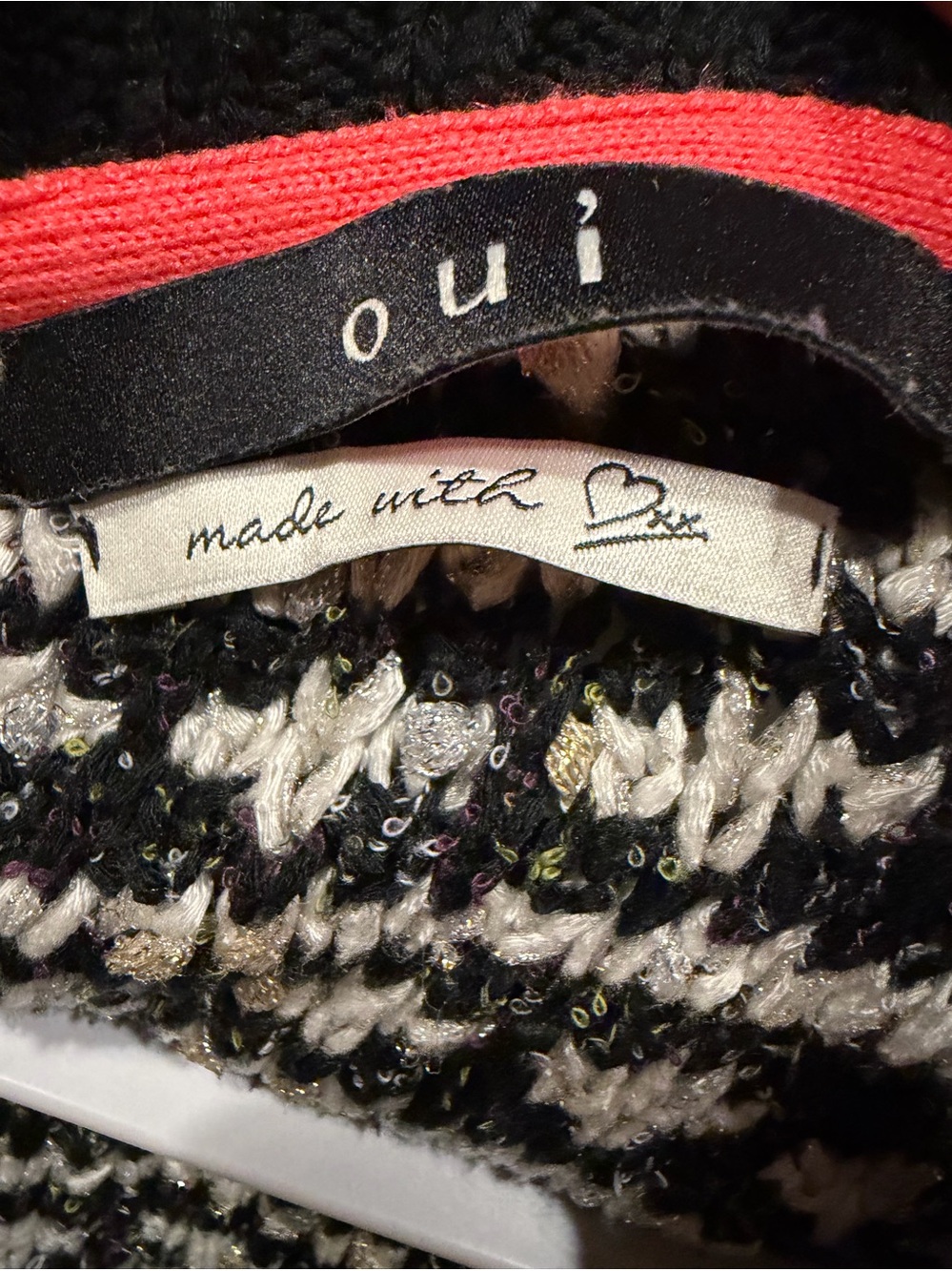 Oui Knit Women’s Sweater in Black & White - Picture 2 of 4